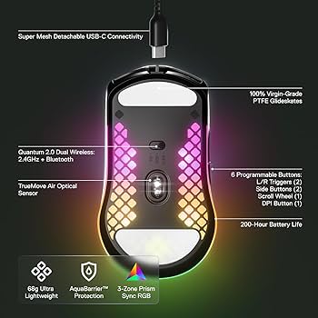 マウス・トラックボール SteelSeries AEROX 3 WIRELESS SteelSeries Aerox 3 (2022) Wireless Gaming Mouse - Snow
